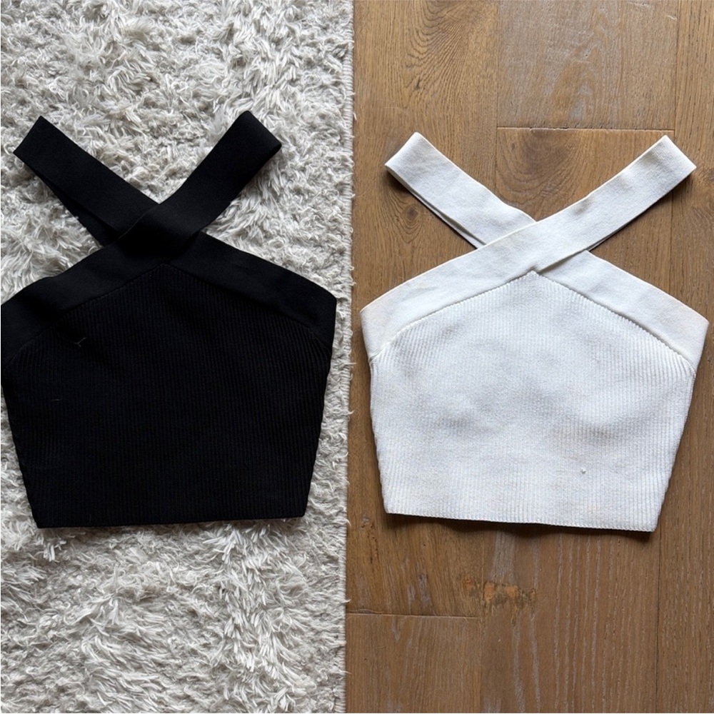 Babaton Aritzia Sculpt Knit Criss Cross Cropped Tank